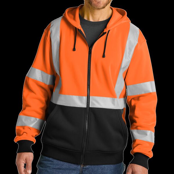 A107 Class 3 Heavy Duty Fleece Full Zip Hoodie Thumbnail