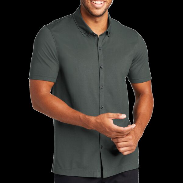 Stretch Pique Full Button Polo Thumbnail