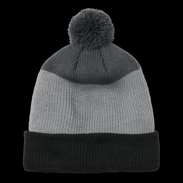 Cozy Striped Pom Beanie Thumbnail