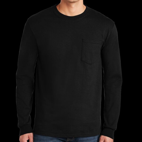 Ultra Cotton ® 100% US Cotton Long Sleeve T Shirt with Pocket Thumbnail