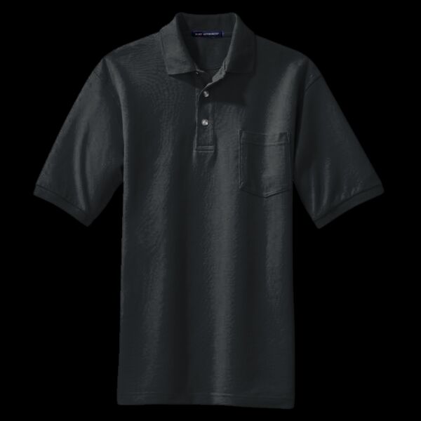 Heavyweight Cotton Pique Polo with Pocket Thumbnail