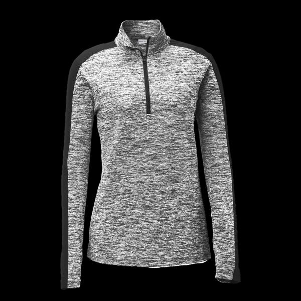 Women's PosiCharge ® Electric Heather Colorblock 1/4 Zip Pullover Thumbnail