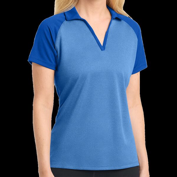 Women's PosiCharge ® RacerMesh ® Raglan Heather Block Polo Thumbnail