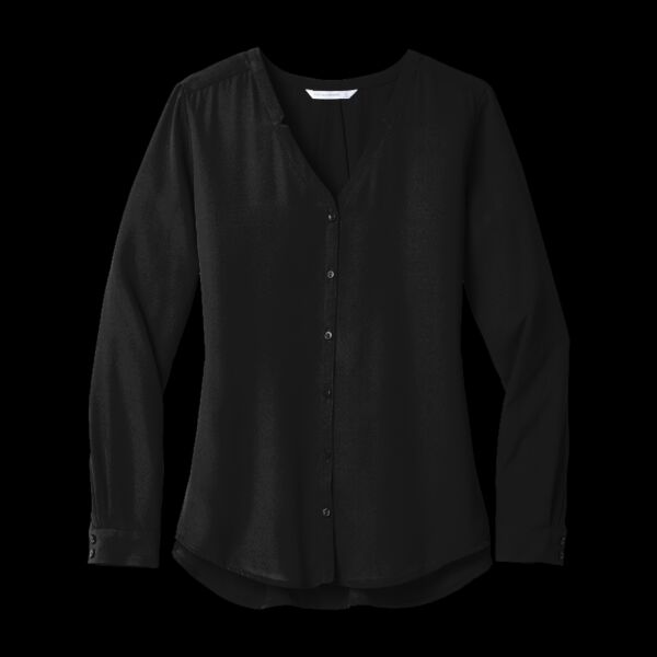 Women's Long Sleeve Button Front Blouse Thumbnail