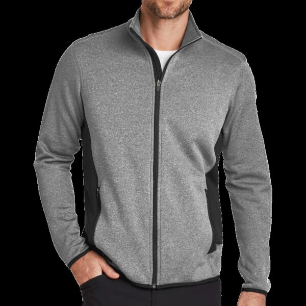 Full Zip Heather Stretch Fleece Jacket Thumbnail