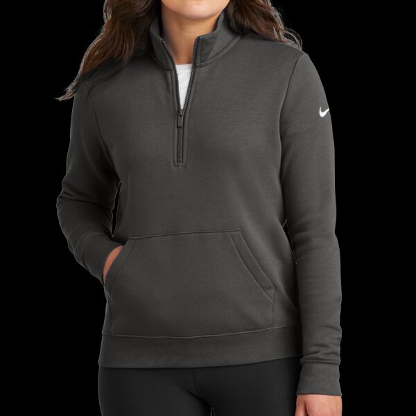 Ladies Club Fleece Sleeve Swoosh 1/2 Zip Thumbnail