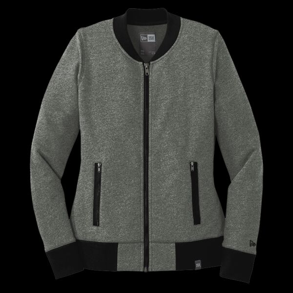 Ladies French Terry Baseball Full Zip Thumbnail