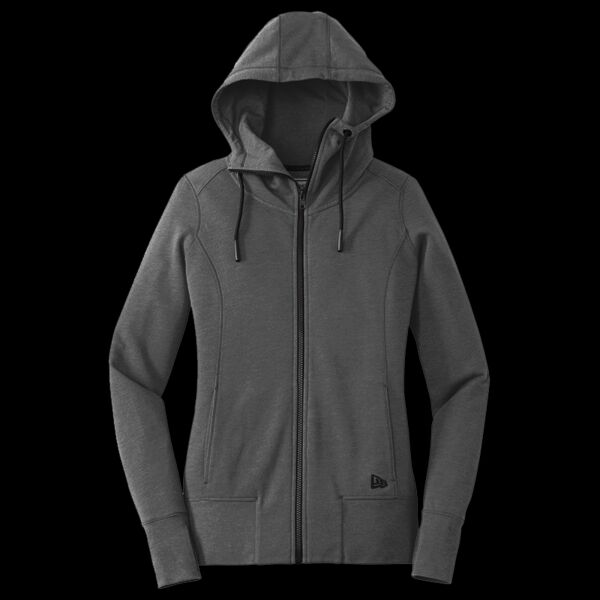 Ladies Tri Blend Fleece Full Zip Hoodie Thumbnail