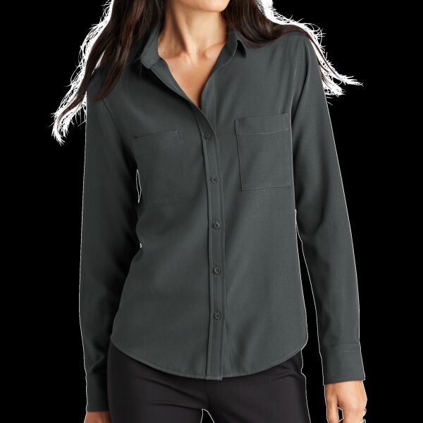 Women's Stretch Crepe Long Sleeve Camp Thumbnail