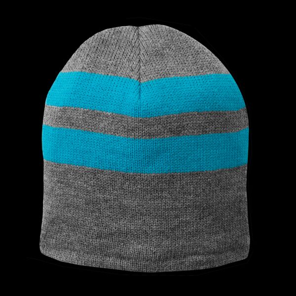 Fleece Lined Striped Beanie Cap Thumbnail
